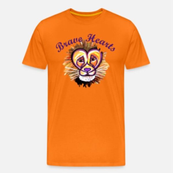 Brave Hearts🦁Men'sTshirt
white&orange - Image 3