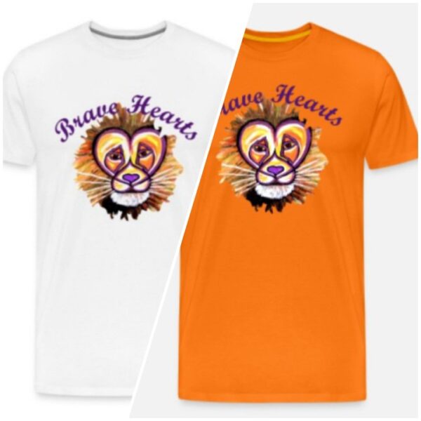 Brave Hearts🦁Men'sTshirt
white&orange